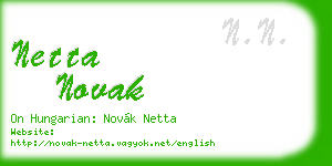 netta novak business card
